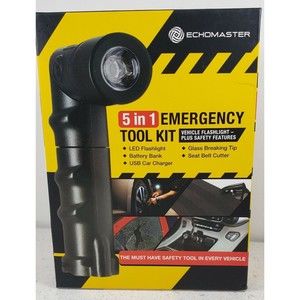 Echomaster 5 in 1 Emergency Tool Kit Vehicle Flashlight Plus Safety Features